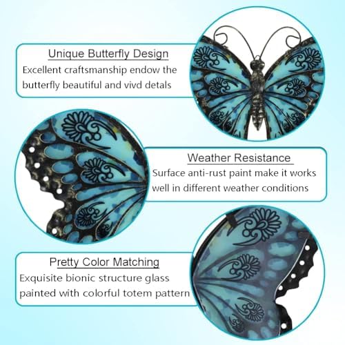 Lifey Metal Butterfly Wall Decor 12 Inch Hanging Sculpture