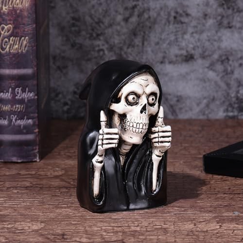 Funny Grim Reaper Skeleton Figurine - 39in Resin Statue Decor