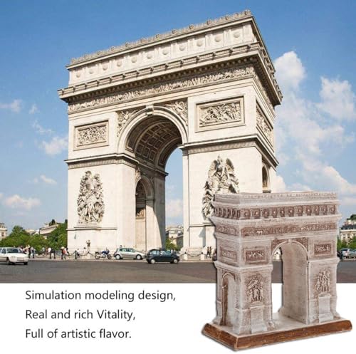 French Arc de Triomphe Resin Sculpture Statue Gray