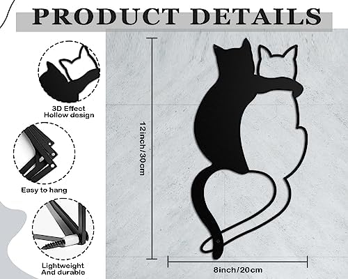 Kas Home 2pc Iron Cat Wall Art Sculpture