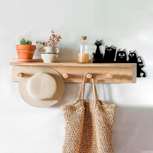 Baitiane Black Metal Wall Art for Cat Lovers