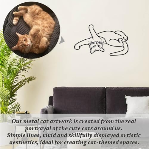 TYLCC Black Metal Cat Wall Art Minimalist Decor