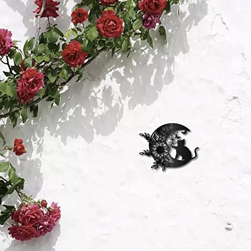 CREATCABIN Black Cat Moon Wall Sculpture