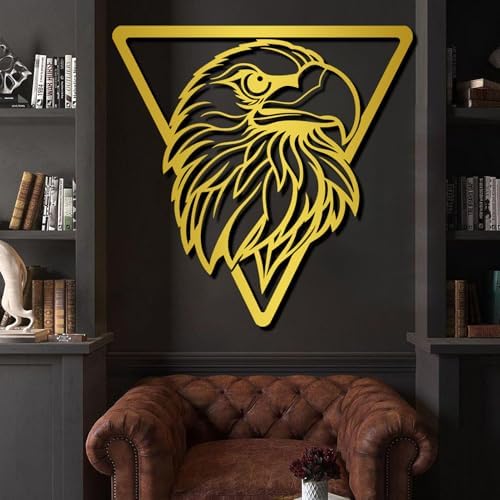 Bald Eagle Metal Wall Art - 24x24 Inch Silver Sculpture