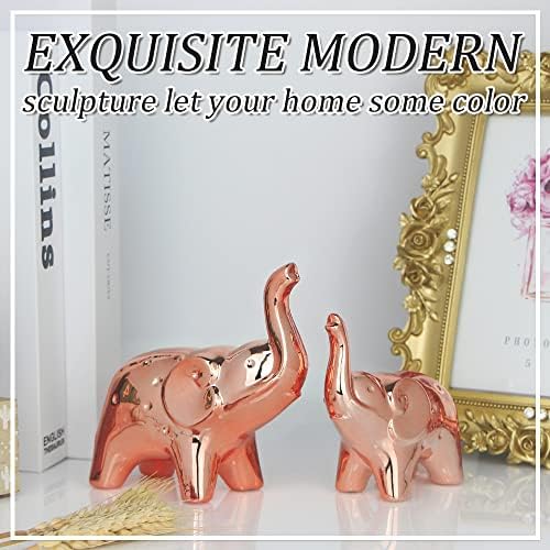 Pair Elephant Statue Home Decor Modern Style Sculpture