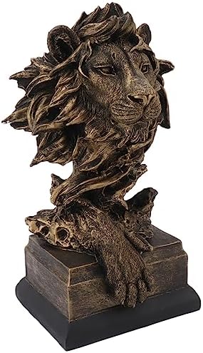 Lifelike Lion Head Sculpture for Home Decor