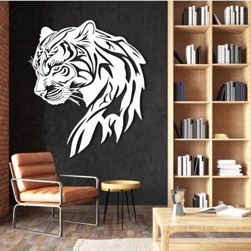 Black Leopard Head Metal Wall Art 47x40cm