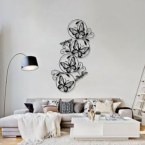 Cadeali Butterfly Metal Wall Decor 30x18 Inches Silver
