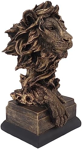 Lifelike Lion Head Sculpture for Home Decor