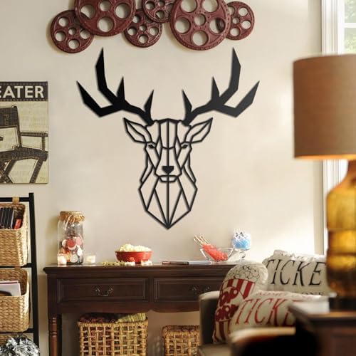 BONPERLA Geometric Deer Head Wall Art - Modern Decor