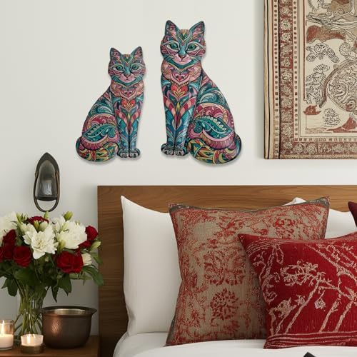LIFFY Boho Cat Wall Decor Set of 2
