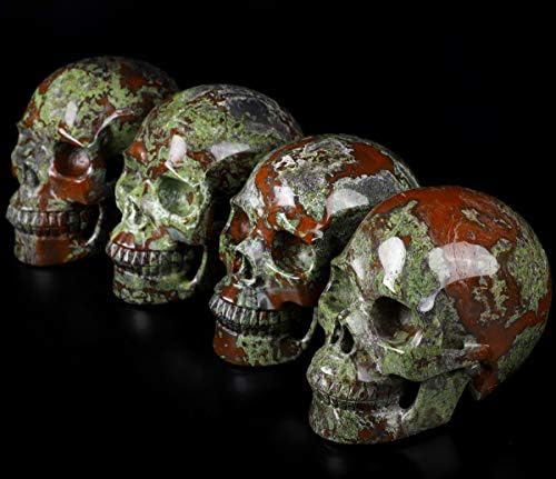 Skullis Dragon Blood Jasper Crystal Skull Sculpture