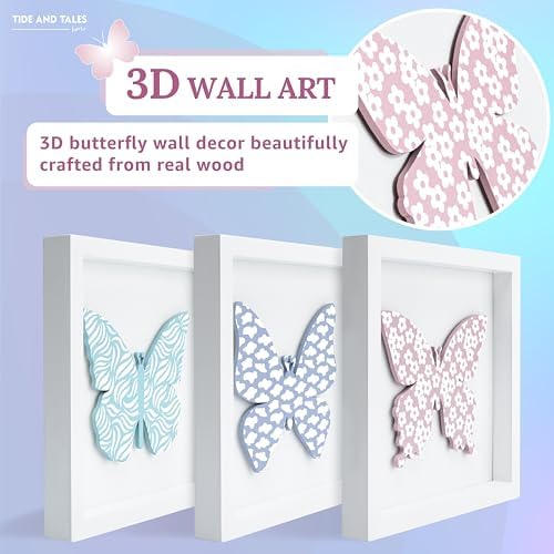 TideAndTales Butterfly Wall Decor Set of 3