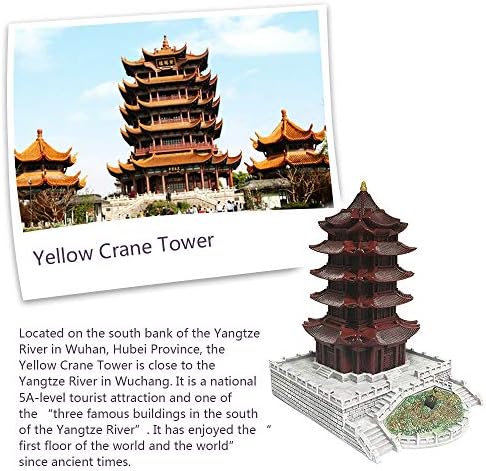 Yellow Crane Tower Resin Statue - Home Decor Souvenir