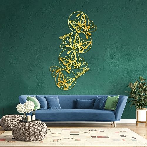 Cadeali Butterfly Metal Wall Decor 30x18 Inches Silver