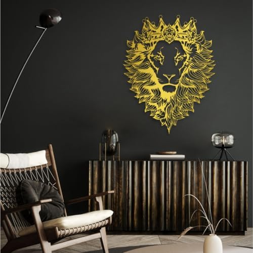 Cadeali Metal Lion Wall Art Decor 39x50 Inches