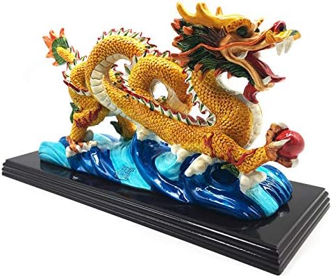 FUNSXBUG 11 Inch Chinese Feng Shui Dragon Statue