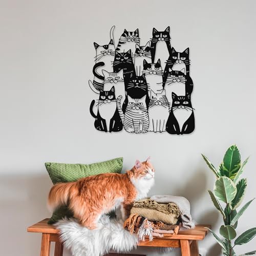 Xedatric So Many Cats Metal Wall Decor