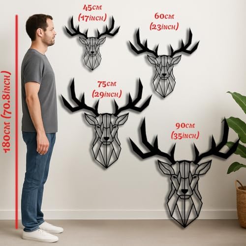 BONPERLA Geometric Deer Head Wall Art - Modern Decor