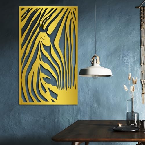 Zebra Metal Wall Art Abstract Line Decor Rustic Wall Sculpture