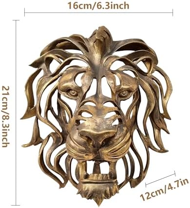 ABPETE Lion Head Gold Wall Sculptures 83 in