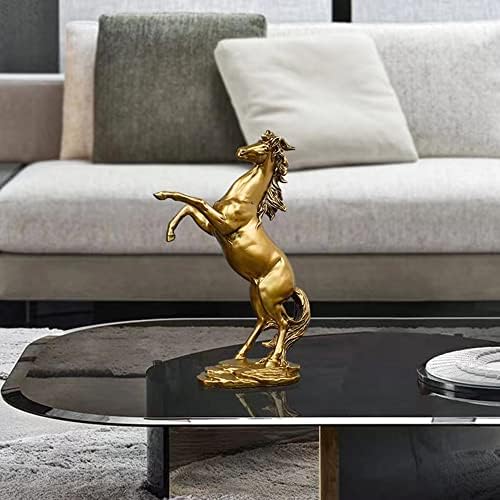 FUNSXBUG Gold Horse Statue Figurines - Resin Sculpture