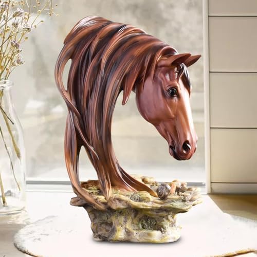 Gazechimp Handcarved Horse Head Statue Decor