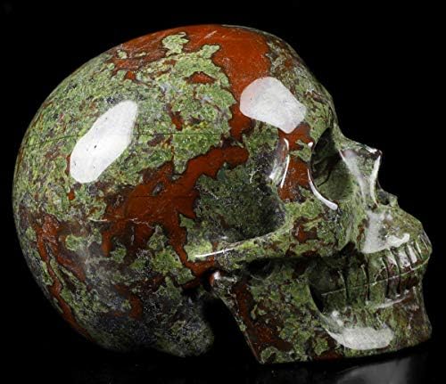 Skullis Dragon Blood Jasper Crystal Skull Sculpture