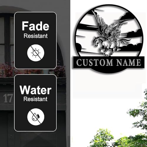 Custom Pegasus Metal Wall Art Name Sign