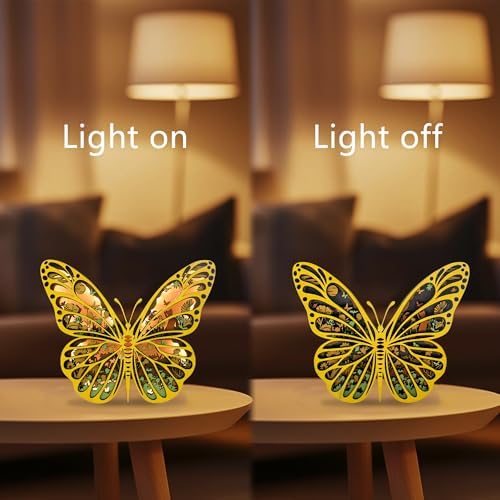 LED Night Light Wooden Wall Decor 3D Butterfly Sculpture