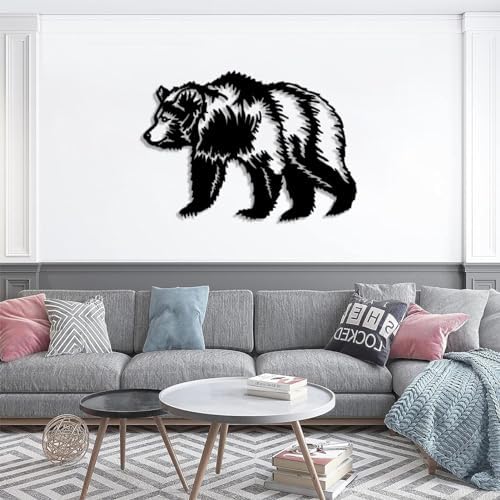 Metal Bear Wall Decor Gold 17x24 Wall Art