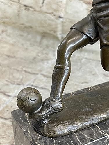 European Bronze ARTDECO Soccer World Cup Trophy Statue on Marble Base