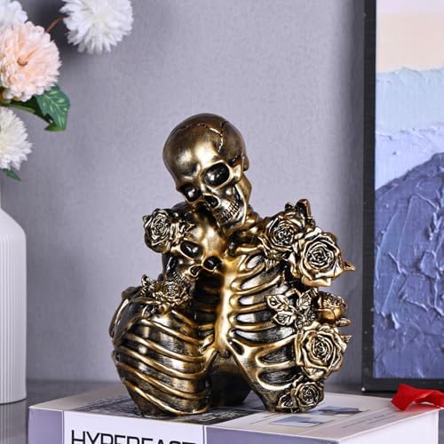 Skeleton Couple Statues Gothic Halloween Decor
