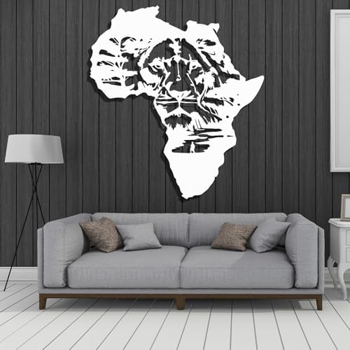 Feuwile Metal Lion Wall Art African Map Decor
