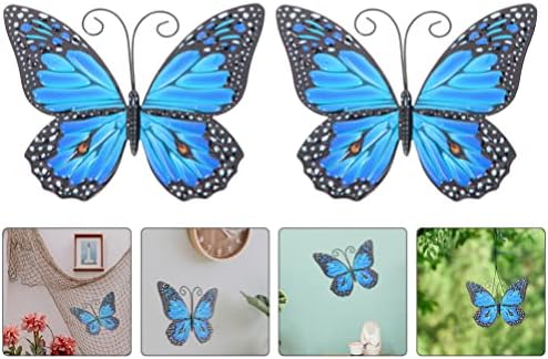 Operitacx Iron Butterfly Wall Art 2pcs Decor