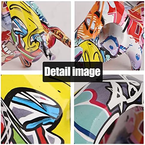 Qianling Resin Graffiti Bull Statue Decor