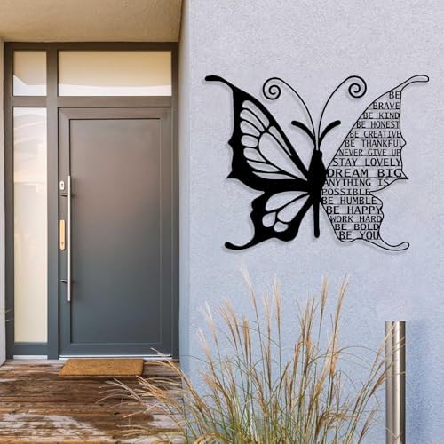 Cadeali Metal Butterfly Wall Art with Quotes