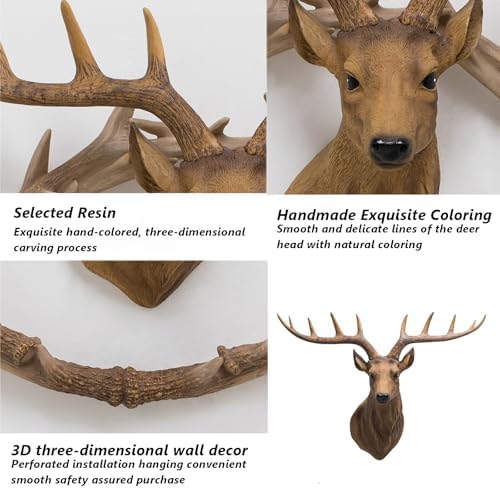 GDSPD Deer Head Wall Decor Sculpture