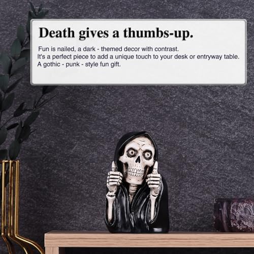 Funny Grim Reaper Skeleton Figurine - 39in Resin Statue Decor