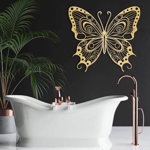 Silver Metal Butterfly Wall Art 19x17in