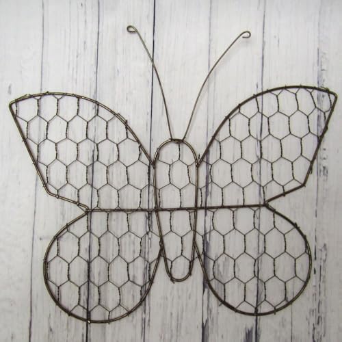 Rustic Chicken Wire Butterfly Wall Decor 2 Pack Set