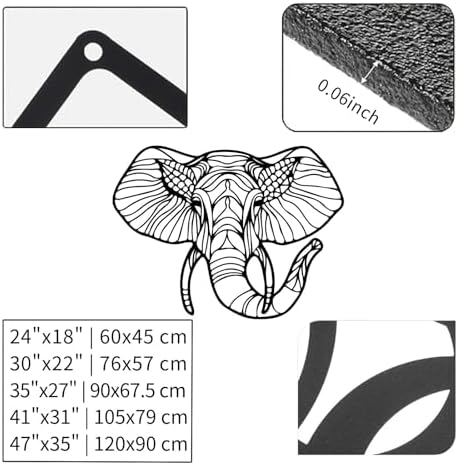 Cadeali Elephant Metal Wall Art 35x27