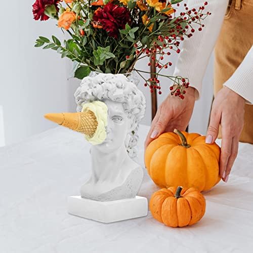 Greek David Head Ice Cream Resin Statue - Home Office Decor