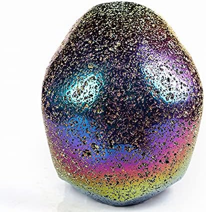 Skullis Rainbow Aura Hot Lava Crystal Skull Statue
