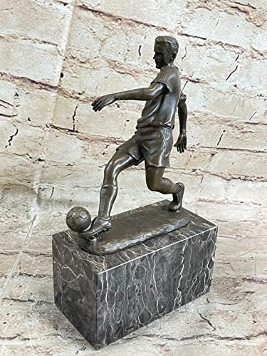 European Bronze ARTDECO Soccer World Cup Trophy Statue on Marble Base