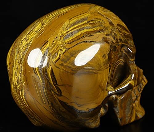 Skullis 5 Inch Tiger Iron Eye Crystal Skull Sculpture