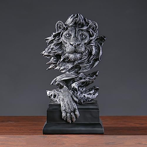 Lion Statue Desk Decor for Men Resin Sculpture