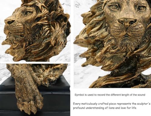 CUZOKOLA Large Golden Lion Head Statue Collectible Home Decor