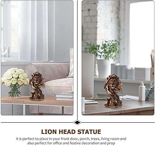 Resin Lion Head Statue Home Decor Sculpture