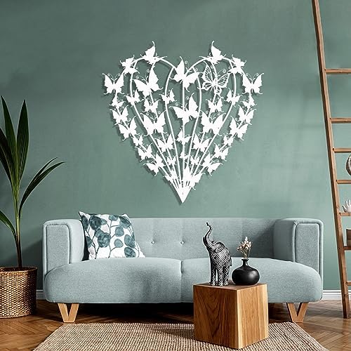 Infinity Heart Butterfly Metal Wall Art Decor